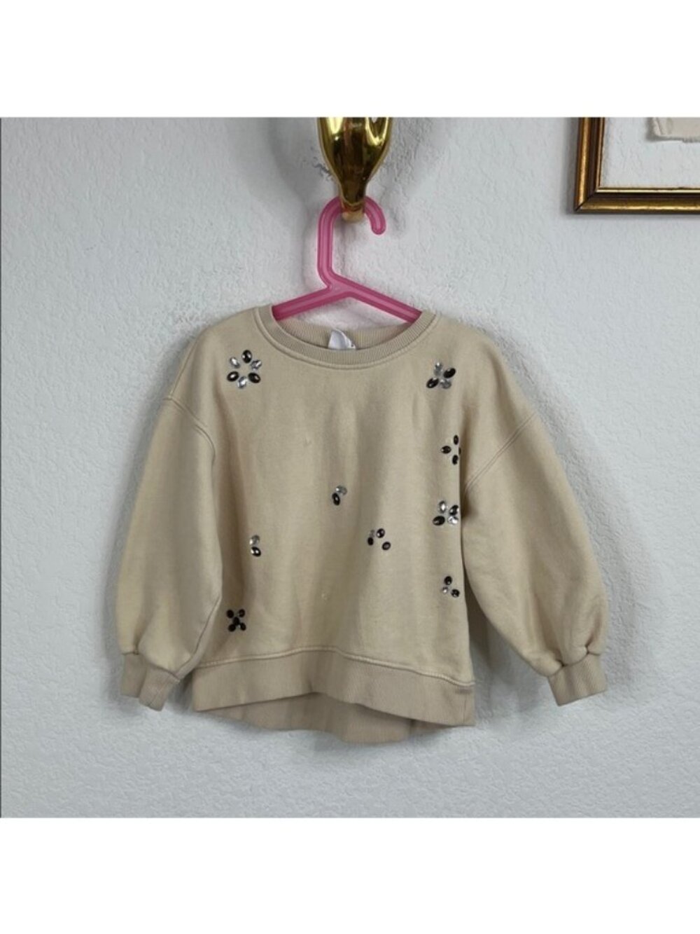 Zara Cream Sweater with Embellishments